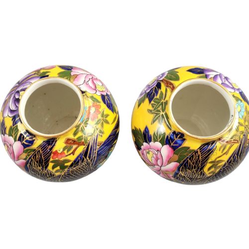 MASONS PATENT IRONSTONE POSY VASES WITH EXOTIC BIRD CIRCA 1915 - ADDITIONAL PHOTO 5