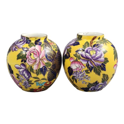 MASONS PATENT IRONSTONE POSY VASES WITH EXOTIC BIRD CIRCA 1915 - ADDITIONAL PHOTO 6