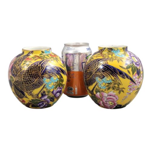 MASONS PATENT IRONSTONE POSY VASES WITH EXOTIC BIRD CIRCA 1915 - ADDITIONAL PHOTO 9