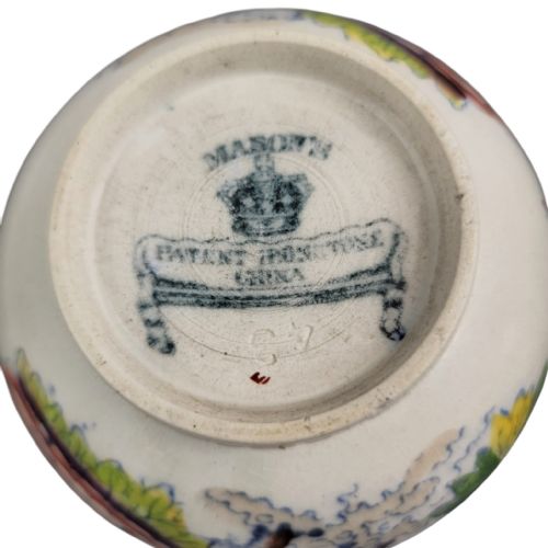 PAIR OF MASONS IRONSTONE POSY VASES BIRD AND PEONY C1900 - ADDITIONAL PHOTO 7