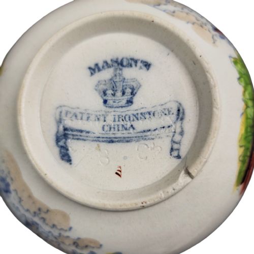 PAIR OF MASONS IRONSTONE POSY VASES BIRD AND PEONY C1900 - ADDITIONAL PHOTO 8
