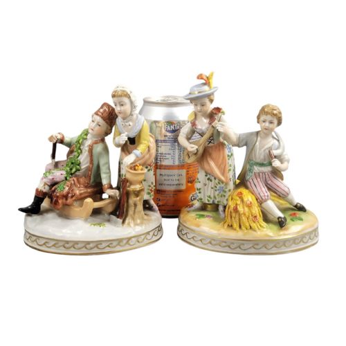 CARL THIEME DRESDEN ALLEGORICAL FIGURE GROUPS SUMMER AND WINTER FOUR SEASONS SERIES C 1902 - ADDITIONAL PHOTO 6