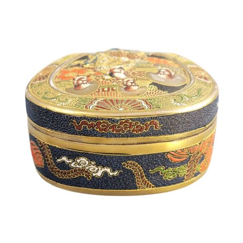 EXCEPTIONAL JAPANESE SATSUMA EARTHENWARE BOX BY TOSHOZAN MEIJI PERIOD - ADDITIONAL PHOTO 8