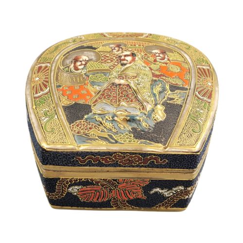 EXCEPTIONAL JAPANESE SATSUMA EARTHENWARE BOX BY TOSHOZAN MEIJI PERIOD - ADDITIONAL PHOTO 11