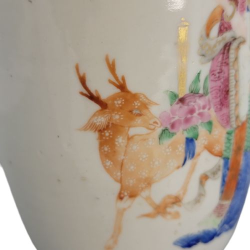 CHINESE FAMILLE ROSE VASE WITH MAGU AND SHOULAO JINGDEZHEN LATE QING C 1870 - ADDITIONAL PHOTO 8