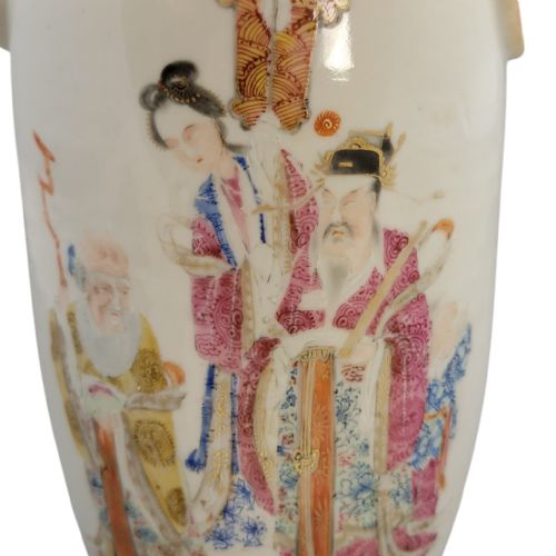 CHINESE FAMILLE ROSE VASE WITH MAGU AND SHOULAO JINGDEZHEN LATE QING C 1870 - ADDITIONAL PHOTO 10