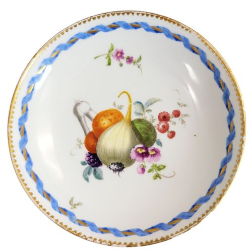 MEISSEN MARCOLINI PORCELAIN SAUCER WITH BLUE RIBBON BORDER C 17741814