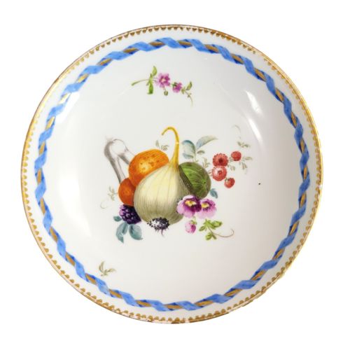 MEISSEN MARCOLINI PORCELAIN SAUCER WITH BLUE RIBBON BORDER C 17741814 - ADDITIONAL PHOTO 1