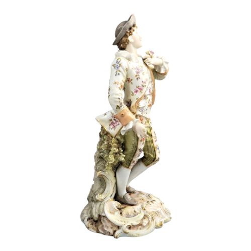 VOLKSTEDT FIGURE OF A YOUNG GALLANT TRIEBNER ENS ECKERT C 1880 - ADDITIONAL PHOTO 4