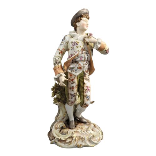 VOLKSTEDT FIGURE OF A YOUNG GALLANT TRIEBNER ENS ECKERT C 1880 - ADDITIONAL PHOTO 5