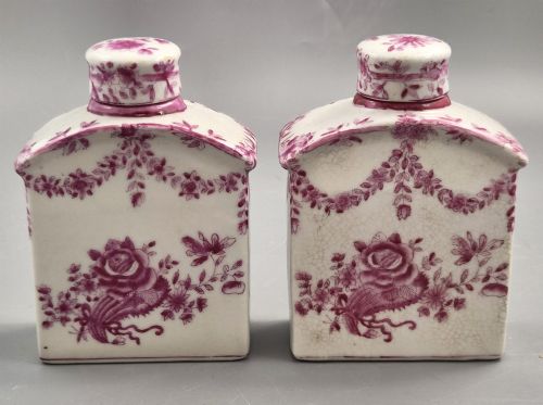 Pair of Juwc 1897 Chinese Porcelain Tea Caddies in the Meissen Taste