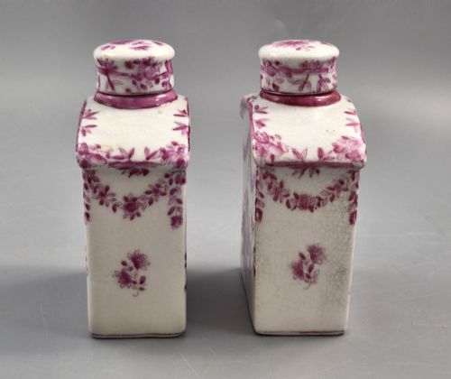 fig 1. Pair of JUWC 1897 Chinese Porcelain Tea Caddies in the Meissen Taste