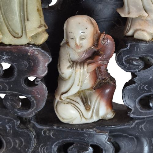 fig 1. Chinese Carved Soapstone Group of Daoist Immortals, Early 20th Century