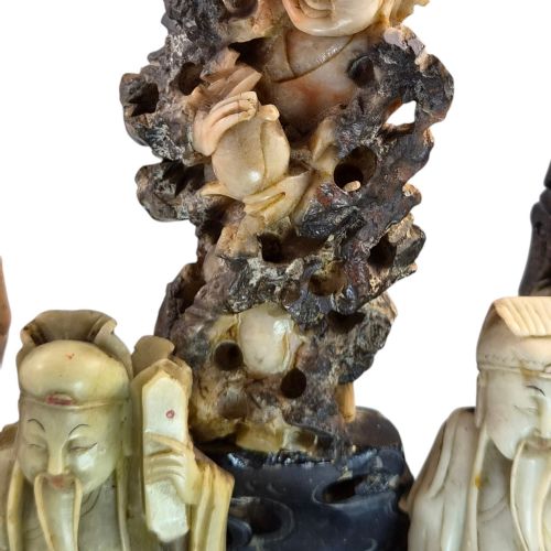 fig 2. Chinese Carved Soapstone Group of Daoist Immortals, Early 20th Century
