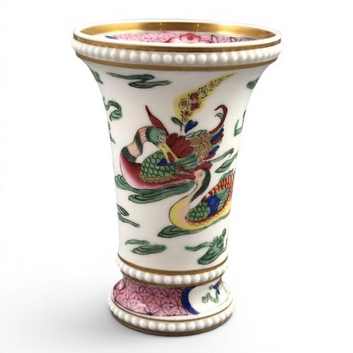 SPODE REGENCY SPILL VASE DUCKS AND LOTUS PATTERN NO 2975 C 18201825
