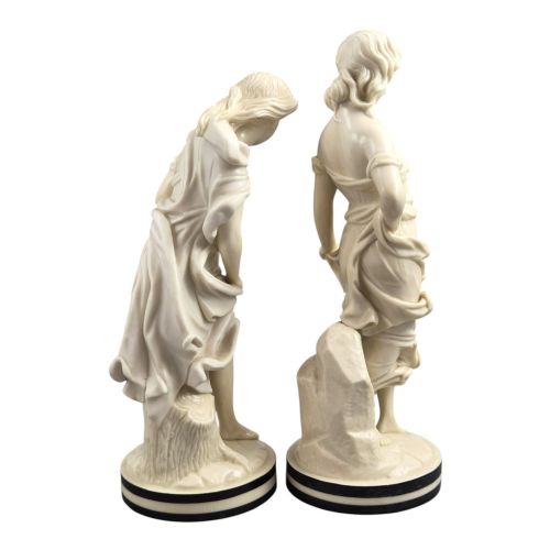 ROYAL WORCESTER PORCELAIN FIGURE PAIR THE BREEZES BY JAMES HADLEY C 18651878 - ADDITIONAL PHOTO 3