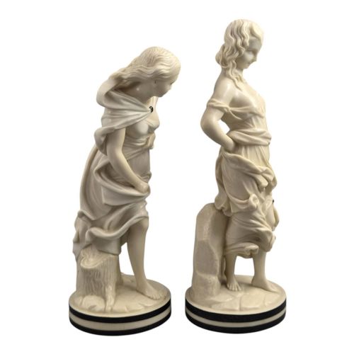 ROYAL WORCESTER PORCELAIN FIGURE PAIR THE BREEZES BY JAMES HADLEY C 18651878 - ADDITIONAL PHOTO 4