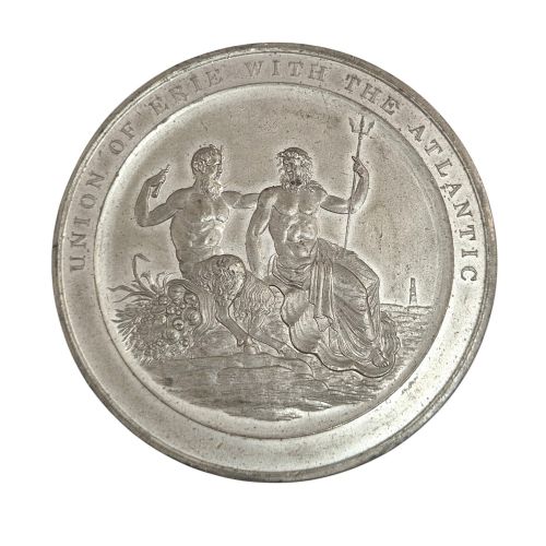 fig 3. Erie Canal completion white metal medal by Sir Edward Thomason, c.1826