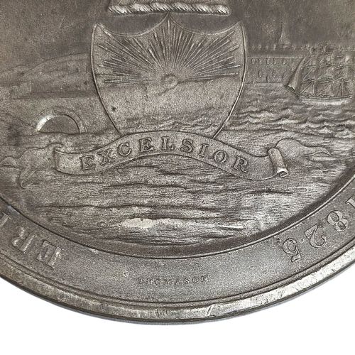 fig 5. Erie Canal completion white metal medal by Sir Edward Thomason, c.1826