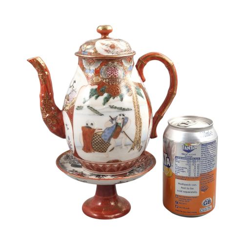 JAPANESE KUTANI PORCELAIN TEAPOT WITH VASE STAND MEIJI PERIOD C1890 - ADDITIONAL PHOTO 14