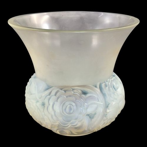 FRENCH LALIQUE OPALESCENT RENONCULES VASE MID20TH CENTURY