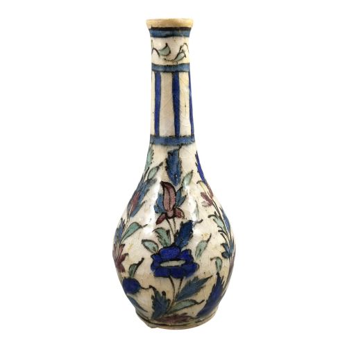 PERSIAN QAJAR POTTERY BOTTLE VASE WITH PORTRAIT DECORATION IRAN C18501880 - ADDITIONAL PHOTO 3