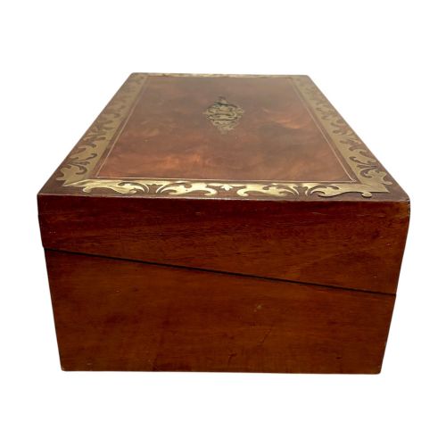 VICTORIAN MAHOGANY BRASS INLAID WRITING SLOPE WITH SECRET DRAWERS - ADDITIONAL PHOTO 2