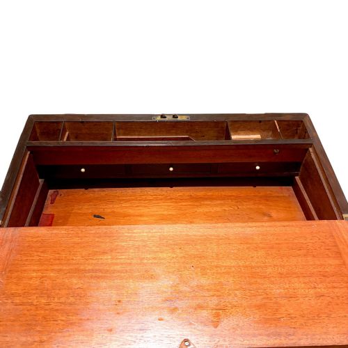 VICTORIAN ROSEWOOD BRASS BOUND WRITING SLOPE WITH WORKING KEY - ADDITIONAL PHOTO 6