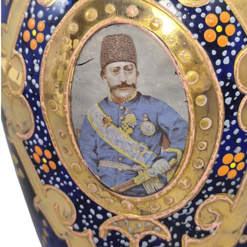 BOHEMIAN ENAMELED COBALT GLASS DECANTER FOR THE PERSIAN QAJAR MARKET C18701890 - ADDITIONAL PHOTO 9