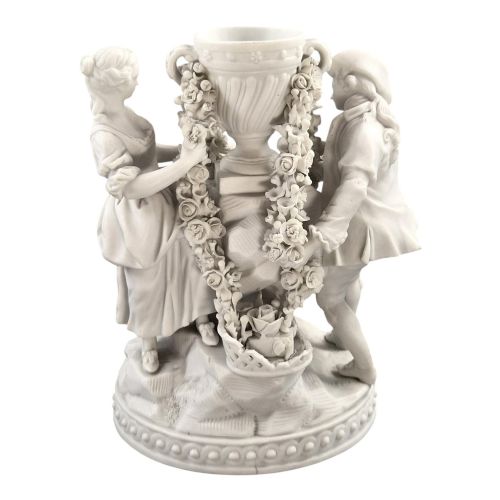 VIEUX PARIS BISCUIT PORCELAIN SCULPTURAL GROUP WITH FLORAL GARLANDS C18501870 - ADDITIONAL PHOTO 5