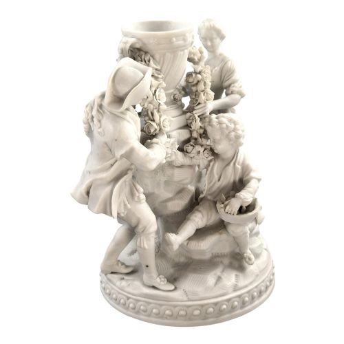 VIEUX PARIS BISCUIT PORCELAIN SCULPTURAL GROUP WITH FLORAL GARLANDS C18501870 - ADDITIONAL PHOTO 8
