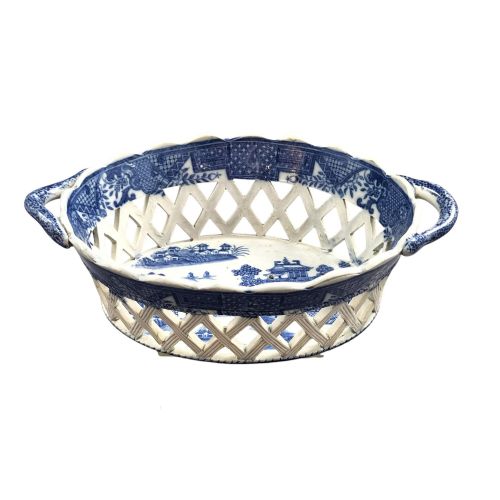 RARE SPODE LONG BRIDGE RETICULATED CHESTNUT BASKET REGENCY PERIOD C18101815 - ADDITIONAL PHOTO 1