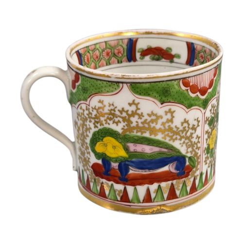 WORCESTER DRAGON IN COMPARTMENTS COFFEE CUP AND SAUCER C1820 - ADDITIONAL PHOTO 5