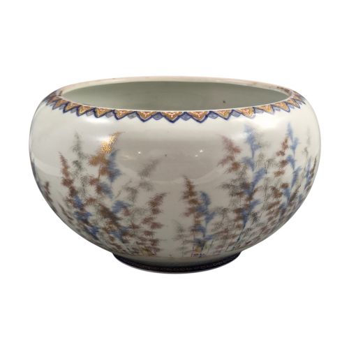 LATE MEIJI FUKAGAWA PORCELAIN FISH BOWL WITH KOI CARP ARITA C1894 - ADDITIONAL PHOTO 2