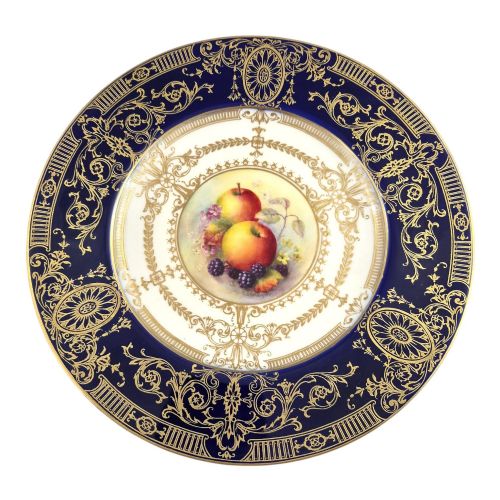 ROYAL WORCESTER RICHARD SEBRIGHT SIGNED PAINTED FRUIT CABINET PLATE 1935 - ADDITIONAL PHOTO 7