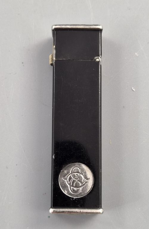 VINTAGE DUNHILL TALLBOY PETROL LIGHTER CARTIER LICENCE BLACK LACQUER C1933