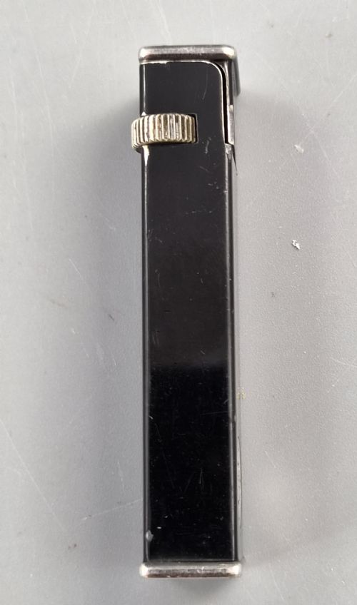 VINTAGE DUNHILL TALLBOY PETROL LIGHTER CARTIER LICENCE BLACK LACQUER C1933 - ADDITIONAL PHOTO 1