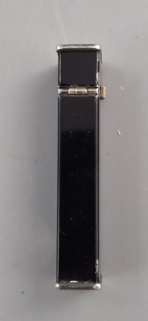 VINTAGE DUNHILL TALLBOY PETROL LIGHTER CARTIER LICENCE BLACK LACQUER C1933 - ADDITIONAL PHOTO 3