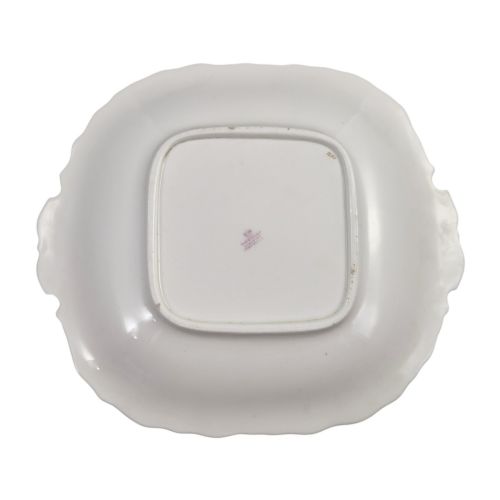fig 2. A Victorian Davenport bone china sauce tureen with lid and undertray, decorated with white glaze, gilded radial stripes, and an artichoke finial.