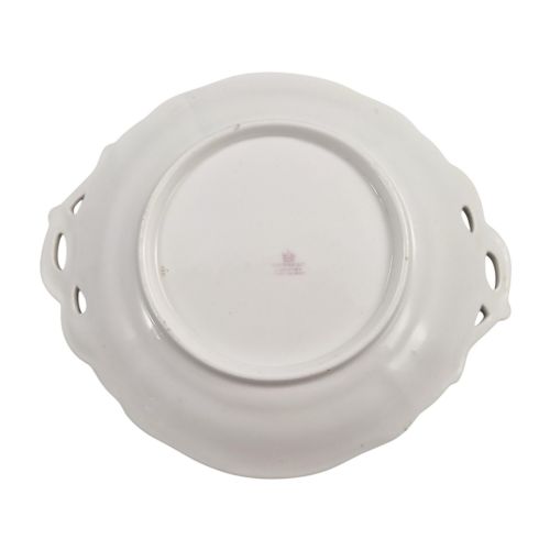 fig 5. A Victorian Davenport bone china sauce tureen with lid and undertray, decorated with white glaze, gilded radial stripes, and an artichoke finial.