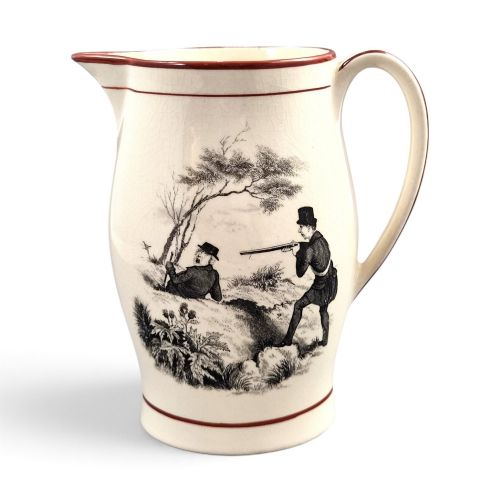 Rare Staffordshire Creamware Transfer-printed Pitcher, C.1800-1810