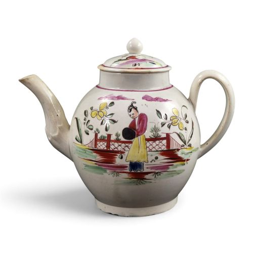 Rare 18th Century Chinoiserie Creamware Teapot C.1770–1785