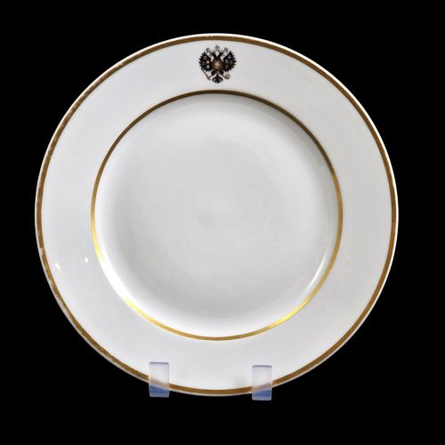 Russian Imperial Eagle Plate by the Imperial Porcelain Factory, 1881