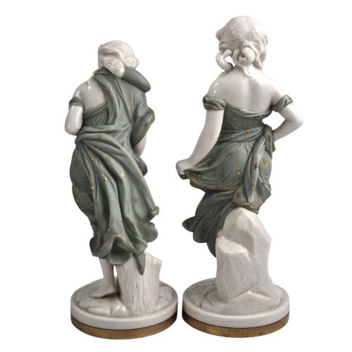 fig 2. Royal Worcester Pair of Pale Green Parian Wind Maidens, James Hadley, c.1870