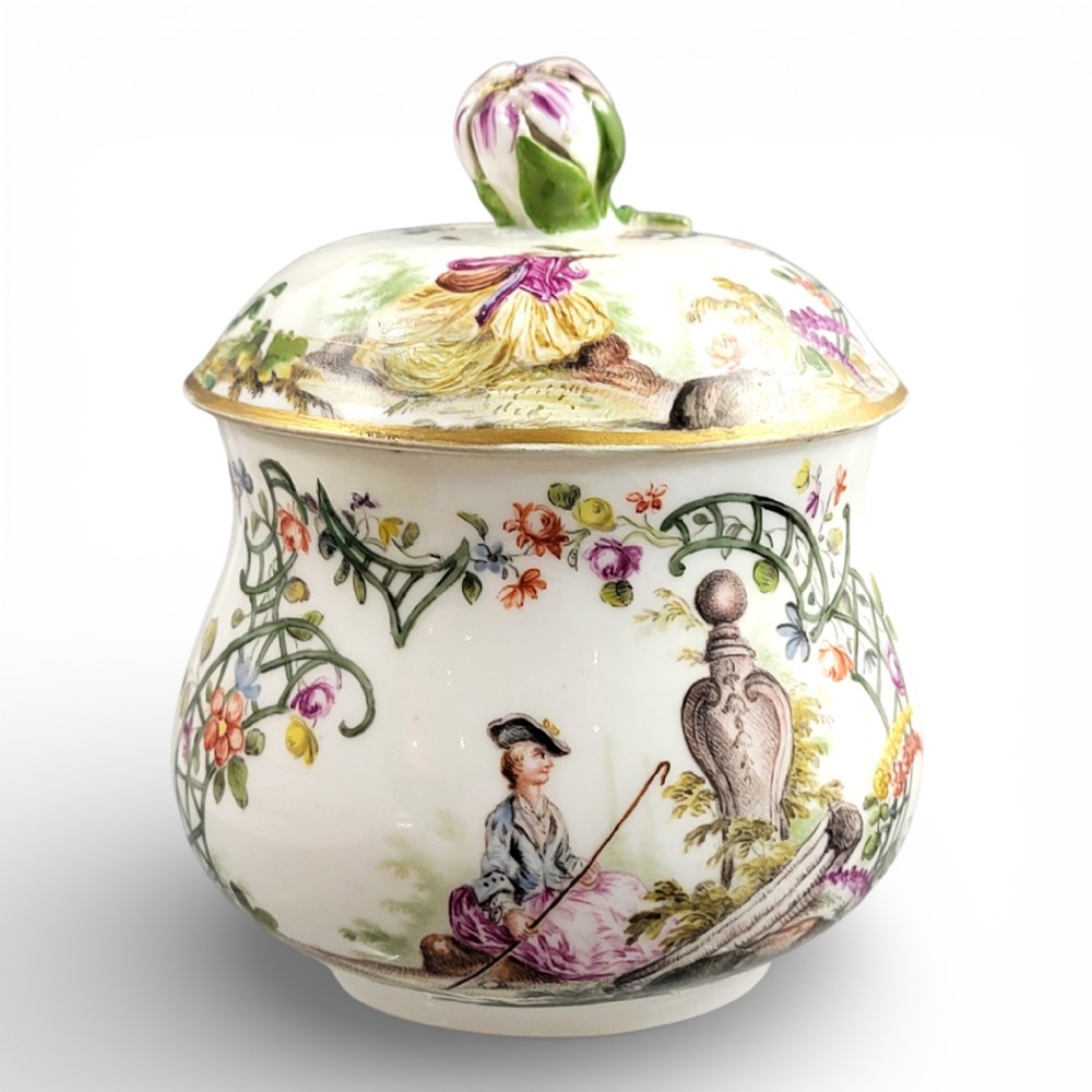 Meissen sugar bowl with cover, Early Marcolini period, c.1774