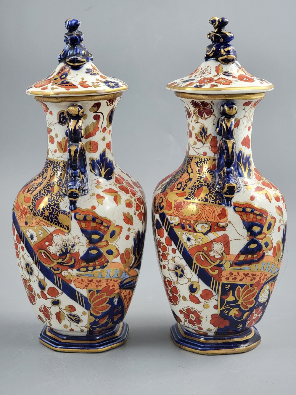Ridgways Old Derby porcelain vases and covers, c. 1891–1910 View V