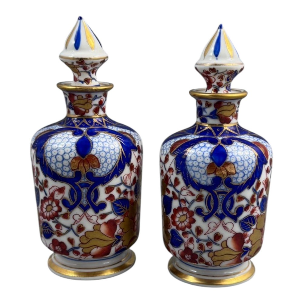 Pair of Dresden porcelain perfume bottles in the Imari taste, c. 1890–1910 View VI