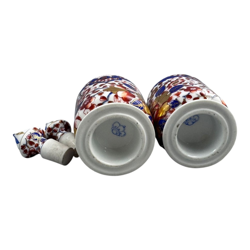 Pair of Dresden porcelain perfume bottles in the Imari taste, c. 1890–1910 View VII