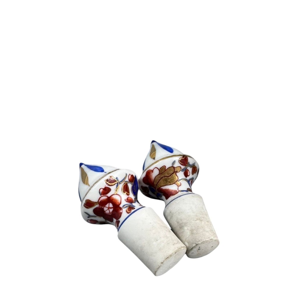 Pair of Dresden porcelain perfume bottles in the Imari taste, c. 1890–1910 View X