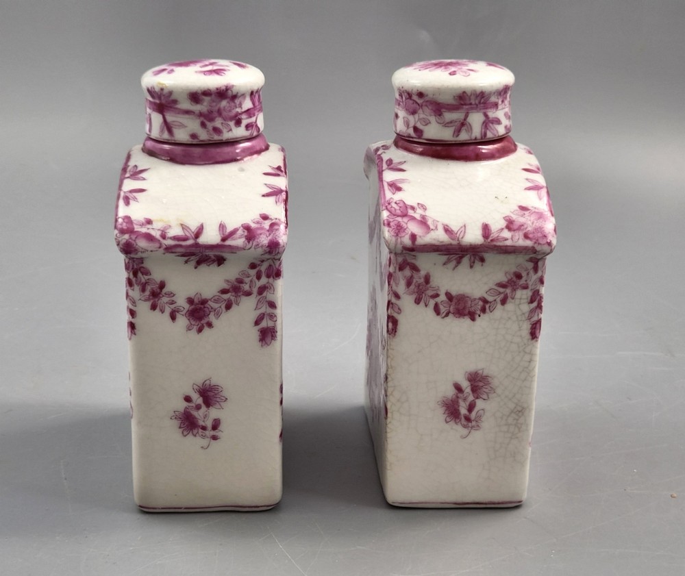 Pair of JUWC 1897 Chinese Porcelain Tea Caddies in the Meissen Taste View II